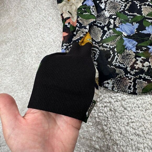 Cabi Snake Charmer Floral Sheer V Neck Blouse - Picture 6 of 11